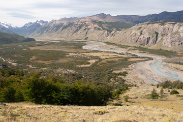 Fototapeta na wymiar Scenic view from hiking in Mount Fit Roy National Park (Park Nacional Los Glaciares)