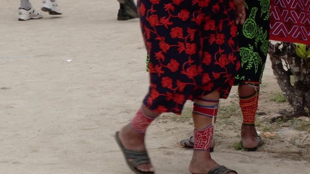 Mola anklets worn by Guna women in the San Blas Islands