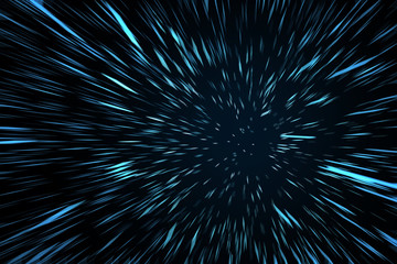 Blue High Speed Space Warp Blur