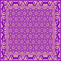Floral Geometric Pattern. Vector illustration. For fabric, textile, bandana, scarg, print.