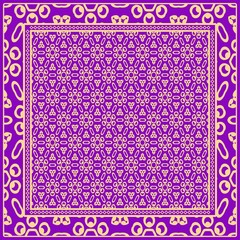 Obraz premium Floral Geometric Pattern. Vector illustration. For fabric, textile, bandana, scarg, print.