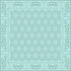 background, geometric pattern with ornate lace frame. illustration. for Scarf Print, Fabric, Covers, Scrapbooking, Bandana, Pareo, Shawl.