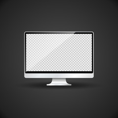 vector blank monitor template mockup.
