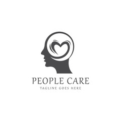 People care logo design template. Vector illustration