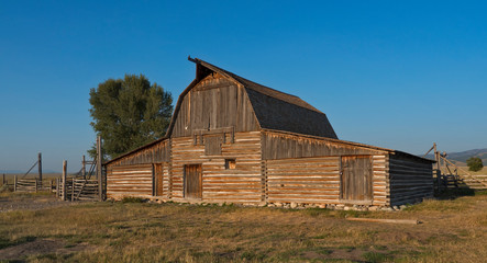 Old barn at Mormon Row Historic District, Grand Teton National Park, Wyoming, USA