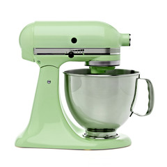 Green Stand or kitchen Mixer With Clipping Path Isolated On White Background