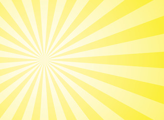 Sunlight abstract wide background. Yellow and white color burst horizontal background.
