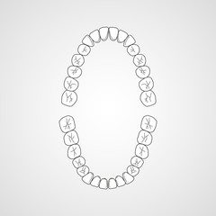 Tooth isolated flat vector image