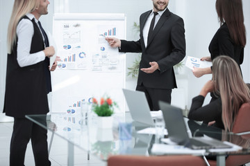 close up.business team at a business presentation in the office