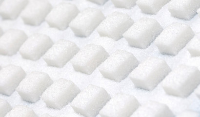 Fototapeta na wymiar White sweet sugar cubes seamless pattern