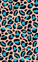 Natural seamless pattern with leopard, jaguar or cheetah coat of fur texture. Bright colored animal backdrop with spots. Vector illustration in flat style for wrapping paper, fabric print, wallpaper.