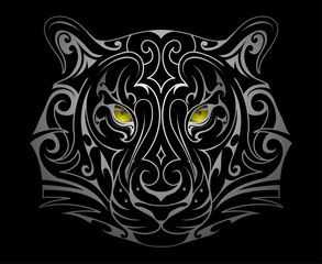 Tiger head tattoo shape