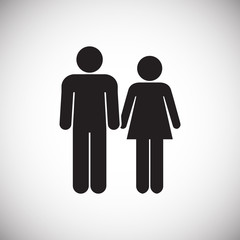 Young child free couple on white background icon