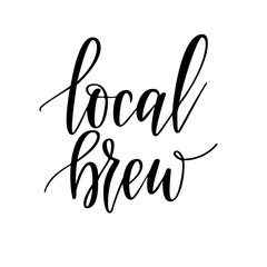 Local beer vector lettering design for craft bottles or stamps