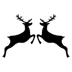 Reindeer jumping on a white background