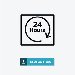 24 hours black friday vector icon