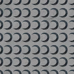Fototapete Gotisch Nahtloses gotisches Muster mit schwarzem Mond auf grauem Handwerkshintergrund