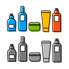 Cosmetic bottles line icon. Cream cosmetic icon