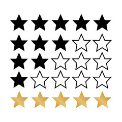 5 star rating icon. Star rate vector illustration