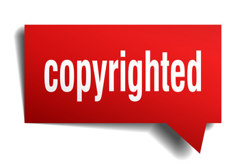 copyrighted red 3d speech bubble