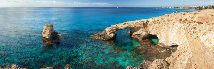 Beautiful natural rock arch near of Ayia Napa, Cavo Greco and Protaras on Cyprus island