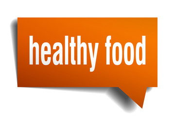 healthy food orange 3d speech bubble
