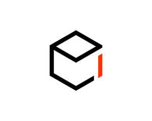 Initial Letter E cube Logo Template Design