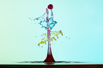 abstract background of splash of color water, collision of colored drops, the concept art