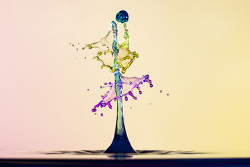 abstract background of splash of color water, collision of colored drops, the concept art