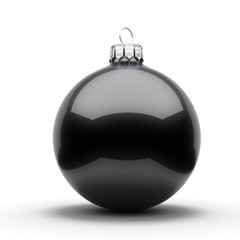 3D Rendering Black Christmas Ball