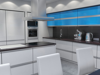 3D rendering modern kitchen
