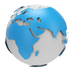 Blue and White Earth Globe