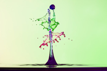abstract background of splash of color water, collision of colored drops, the concept art