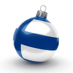 3D rendering Christmas ball with the flag of Finland