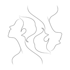 two people relationship icon abstract sihlouette