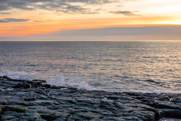 Dawn at the coastline of Craster, Northumberland 
