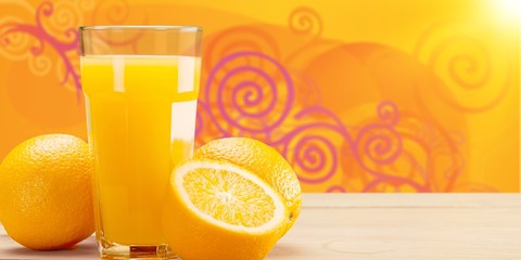 Orange juice and slices of orange on background © BillionPhotos.com