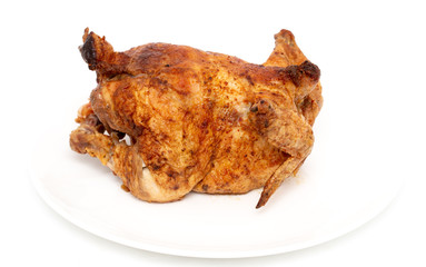 Fresh grilled chicken on a white background
