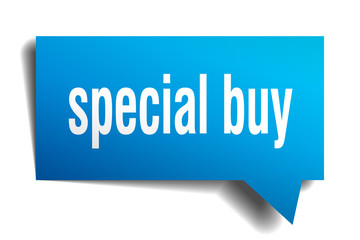 special buy blue 3d speech bubble