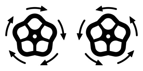 icon to open and close the faucet, vector concept of tightening the water valve, icon spinning, unscrew