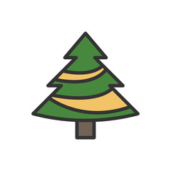 Christmas tree line icon