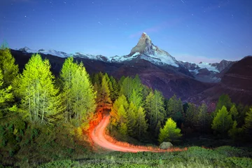 Papier Peint photo Cervin Matterhorn slopes in autumn
