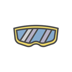 winter ski glasses line icon