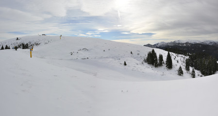 Ski slopes in Folgaria (Italy, Dolomites)