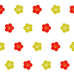 梅柄　シームレスパターン