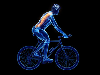 Fototapeta na wymiar 3d rendered illustration of a cyclists spine