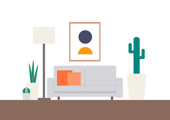 Retro scandinavian living room