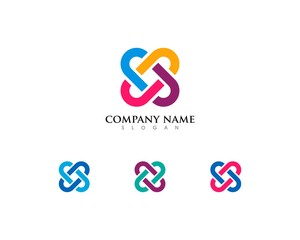 Community Chain Rainbow Logo Template