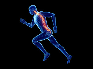 Fototapeta na wymiar 3d rendered illustration of a joggers spine
