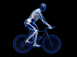 Naklejka premium 3d rendered illustration of a cyclists skeleton